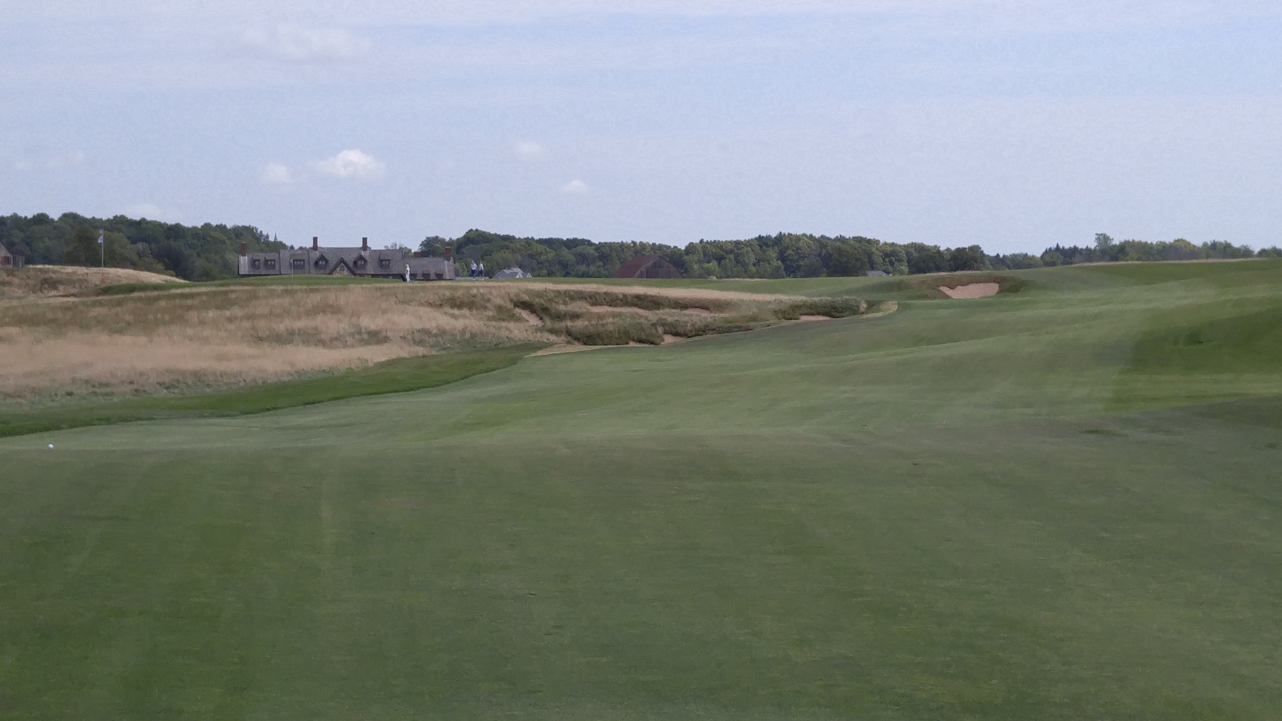 A look at the 18th green at Erin Hills from 300 yards away