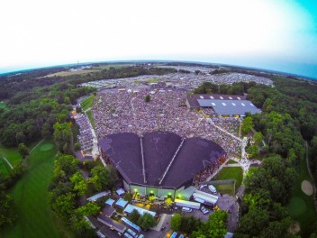 AERIAL VIEW OF ALPINE VALLEY, ONE OF THE COUNTRY'S GREAT OUTDOOR MUSIC VENUES