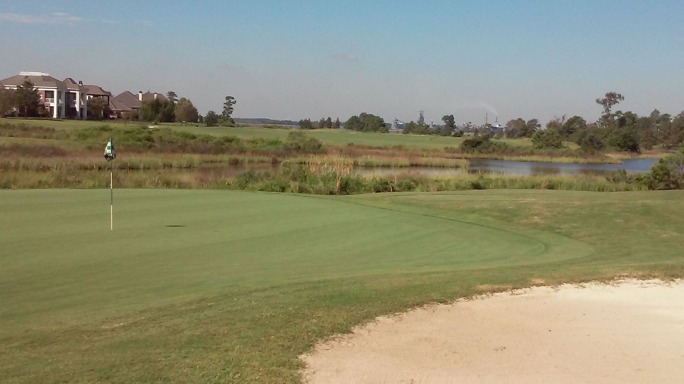 The green on the par-5 seventh at Gray Plantation