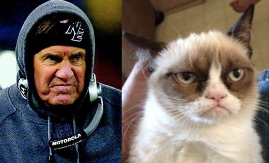 COACH GRUMPYCAT WAS NOT AMUSED SUNDAY NOGHT AFTER THE BRONCOS STOLE A WIN AGAINST THE FORMERLY UNDEFEATED CHEATRIOTS