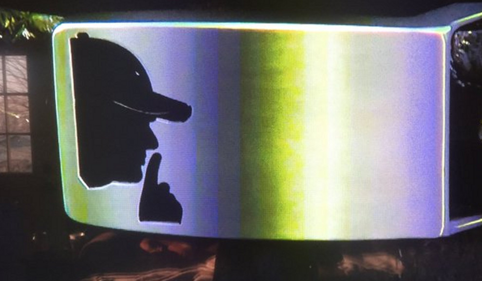 PHOTO: Patrick Reed's shush belt buckle is a pretty great troll job