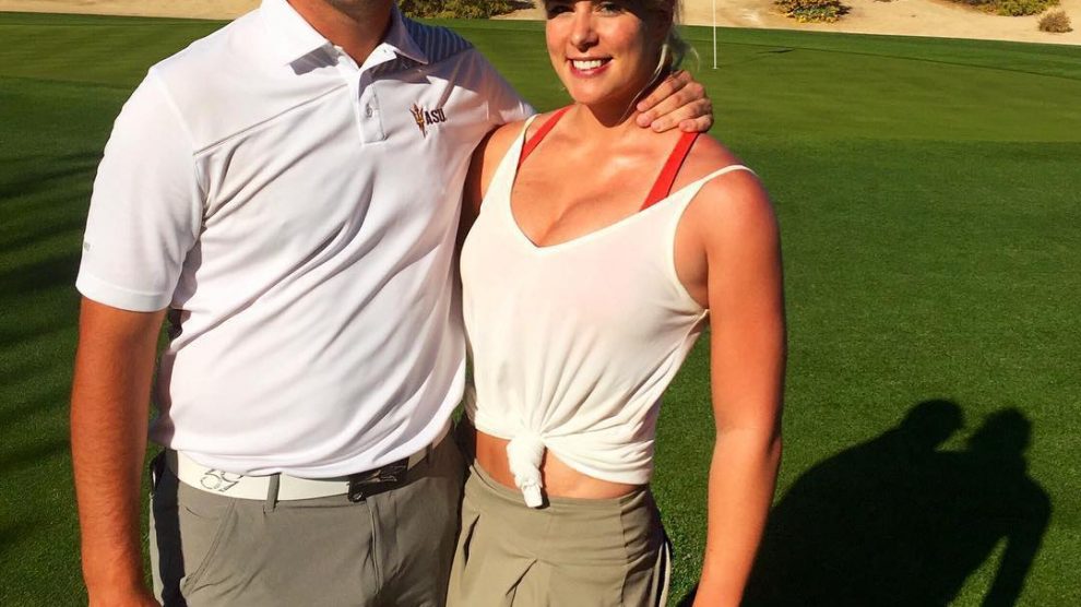 A picture of Jon Rahm and Kelley Cahill