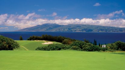 A picture of a fairway and green at the Kapalua Resort Plantation Course in Hawaii