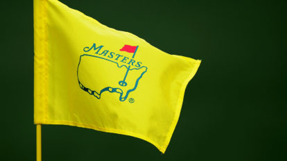 A photo of a pin flag at the Masters Tournament