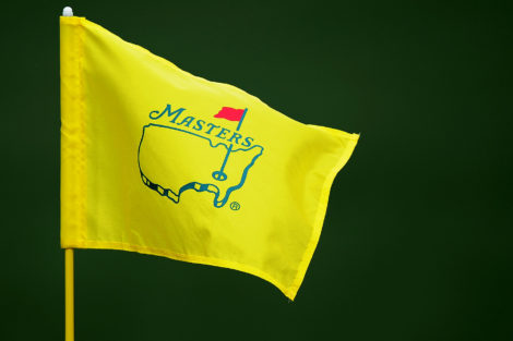 A photo of a pin flag at the Masters Tournament