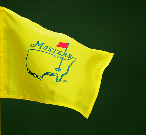 A photo of a pin flag at the Masters Tournament