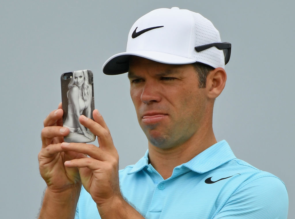 Paul Casey s phone case is a sexy picture of his partner Pollyanna