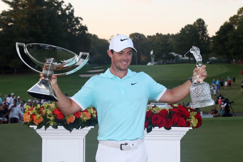 A photo of Rory McIlroy with the FedEx Cup