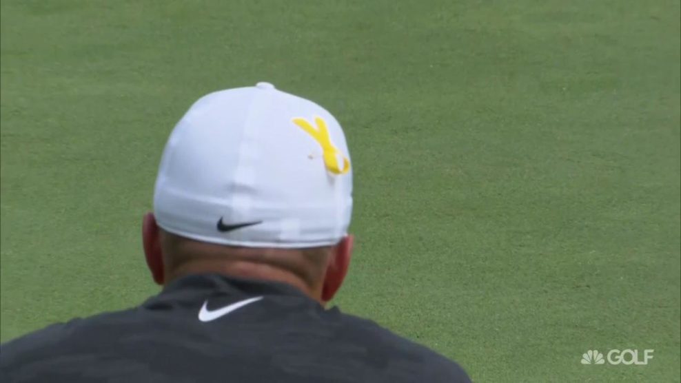 Players at the WGCBridgestone are wearing yellow ribbons in support of
