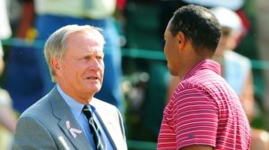 A photo of Jack Nicklaus and Tiger Woods