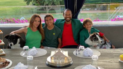 Tiger Woods, his daughter Sam and son Charlie