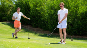A photo of golfers