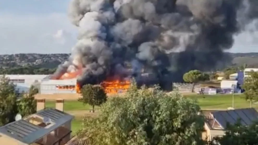 A fire at Marco Simone Golf and Country Club